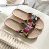 Chinelos Cruzados de Linho de Verão para Casais Femininos Casa Interna Silenciosos Chinelos de Solado Macio para Sapatos de Casa Masculinos