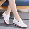 Marca Aumento de Altura Interior Precio Especial Zapatos Blancos Huecos para Mujer Nuevos Zapatos Casuales para Primavera y Otoño Zapatos de una Sola Capa Versátiles para Mujer con Suela Suave