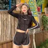 Nuevo Traje de Baño Sexy con Mangas Largas y Abertura para Mujer que Cubre el Vientre, Adelgazante, para Pecho Pequeño, Fruncido, Bikini Conservador, Traje de Baño para Spa