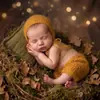 Novo produto transfronteiriço: Traje de elfo de crochê à mão em mohair para fotografia infantil, suéter para foto de bebê