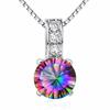 Colgante de cuatro garras de venta caliente con piedra colorida de 2 quilates versión coreana de moda versátil color tesoro diamante diamante redondo colgante