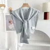 Chal Pequeño de Lana Color Caramelo para Primavera y Otoño Estilo Coreano Moda Ropa de Abrigo Capa de Color Sólido Chal Multiusos Cubre Trasero