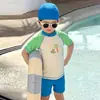 Roupa de Banho Infantil de Manga Curta Verão 2026 Novo Conjunto de Roupa de Banho Infantil Verão Peça Dupla Roupa de Banho com Proteção Solar Fresca e Moderna