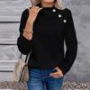 2025 Nova Roupa Feminina Europeia e Americana Express Amazon Tume Gola Alta Botão Casual Moda Esportiva Moletom Camiseta para Mulheres