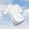 Camiseta de Verano de Seda de Hielo para Hombre Camiseta Holgada de Manga Corta con Cuello Redondo para Hombre Talla Grande Sencilla Versátil de Secado Rápido
