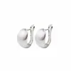 Pendientes Semircirculares de Lujo Ligero Estilo Francés Retro Mate Cepillado de Gama Alta para Mujer, Pendientes de Moda Sencillos de Personalidad Ins