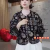 Nova Jaqueta Bordada Geométrica Floral Estilo Chinês para Mulheres 2026 Primavera Novo Design Moda Versátil Redutora de Idade Top para Mulheres