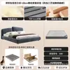 Cama Simple de Tela Dormitorio Principal Doble Respaldo Tapicería Suave Cama Doble Suelo Italiano Tela de Algodón Lino Cama Grande Cama Doble para el Hogar