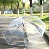 Guarda-chuva transparente dobrável três dobras guarda-chuva transparente automático cor sólida fresco casal estilo coreano guarda-chuva de presente para estudante
