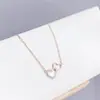 Collar en Forma de Corazón para Mujer, Diseño Coreano, Joyería Simple de Amor, Accesorios de Nicho de Lujo Ligero al por Mayor