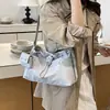 2026 Nova Bolsa de Mão com Textura Simples de Grande Capacidade Bolsa de Ombro Único Transversal Estilo Francês Coreano Ins Bolsa de Braço da Moda