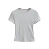 Atacado de Roupas Femininas Transfronteiriças Camiseta de Manga Curta com Bolinhas Estilo Europeu e Americano para Mulheres, Novo Verão 2026 Top Curto Versátil