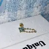 Colección de Pendientes de Circonita Verde Brillante, Pendientes de Circonita Incrustados con Diamantes, Pendientes de Aro de Venta Caliente Transfronteriza, Accesorios para Orejas de Mujer