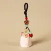 Llavero colgante de talla de madera hecha a mano para llaves de coche de gato, colgante para mochila escolar de mascota linda femenina, regalo para novias, venta al por mayor