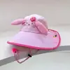 Sombrero de Sol Infantil de Estilo Coreano con Ala Ancha y Lindo Diseño de Dinosaurio, Capa Protectora Solar para Niños y Niñas, Sombrero de Viaje con Protección UV