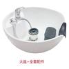 Lavabo de cerámica para salón de belleza, lavabo para sentarse en barbería para hombres, accesorios de cama para lavado de cabello, salvado de té BarberShop BarberShop