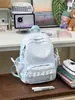 Mochila Ins Linda con Estampado de Dibujos Animados Estilo Japonés Ribete de Encaje Estilo Ballet Dulce Suave para Niña Mochila Mini de Viaje