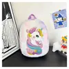 Nova Bolsa de Pelúcia Fofa de Unicórnio para Crianças Meninas Bolsa de Ombro de Armazenamento de Desenho Animado Pequena Bolsa Escolar para Crianças do Jardim de Infância