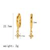 Aretes europeos y americanos de nicho de lujo ligero con exquisitos zircones, oro de 18 quilates, acero inoxidable, estrella de mar, trébol, para mujer, venta al por mayor