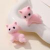 Lindo gato acostado tridimensional de dibujos animados, accesorios de resina flocado, aretes DIY, tocado, accesorios para el cabello, material para colgantes al por mayor
