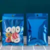 Bolsa de pie de papel de aluminio dorado, bolsa transparente de color con cierre hermético para alimentos, bolsa de embalaje sellada a prueba de humedad para frutos secos y té