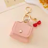 Porta-moedas vintage portátil com monograma, estojo para fones de ouvido, pingente, chaveiro, acessório estilo Miu, acessório de armazenamento