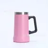 Taza de viaje transfronteriza con asa, acero inoxidable 304, gran capacidad, aislada al vacío, taza de café portátil para exteriores