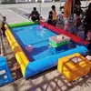 Piscina Inflável Grande para Uso Externo Molde a Ar Parque Aquático Infantil Tobogã Piscina Caixa de Areia Atividades Móveis