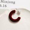 Pendientes de flocking serie vino tinto súper bonitos de Francia, pasador de oreja con forma especial en C, pendientes DIY, pendientes para mujer, material de pasador de oreja, venta al por mayor