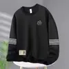 Sudadera para hombre 2025 otoño estilo americano holgada manga larga cuello redondo engrosada ropa deportiva pullover chaqueta pesada de moda