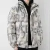 Chaqueta de Algodón con Cuello Alto y Estampado de Letras de Pana para Hombre, Nuevo Estilo de Invierno, Chaqueta Acolchada Gruesa Cálida Holgada Casual, Moderna