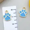 Collar con Colgante de Huella de Pata de Perro de Colores Brillantes DIY, Llavero, Encanto, Accesorios de Joyería de Aleación de Esmalte con Forma de Pata de Oso, Pata de Gato
