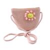 Bolsa de Palha Infantil Qiu Nan Verão Estilo Coreano Nova Bolsa Transversal para Meninas Bolsa Princesa Retro Fofa Venda por Atacado