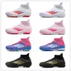 Nuevos zapatos de fútbol F50 sin costuras de punto volador transfronterizos para hombre, de caña alta para mujer estudiante, con tacos largos para césped, competición, entrenamiento, zapatos deportivos