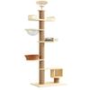 Marco para Gatos de Madera Maciza, Casa para Gatos Cápsula Espacial Grande, Árbol para Gatos con Rascador Integrado, Plataforma para Saltar, Suministros para Gatos Antirrasguños