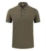 210g Lycra Stretch Cor Sólida Gola Colmeia Verão Cor Sólida Camisa Polo Manga Curta Roupa de Trabalho Lapela Personalizada