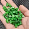 Jade seco Verde Cruzamento através de Contas soltas de Jade Contas de barril aberto Esmeralda Pulseira de contas soltas de Jade colar joias contas