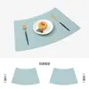Ventilador de Mesa Redondo de Cuero de Hotel de Lujo de Gama Alta con Forma de Mesa de Comedor Esterilla Antideslizante Impermeable a Prueba de Aceite Esterilla para Vajilla Esterilla de Aislamiento Térmico