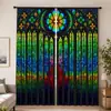 Cortinas digitales estampadas transfronterizas con patrones geométricos, hechas de tela pongee, para salas de estar, cortinas con acabado no opaco, en stock, venta al por mayor desde el fabricante