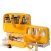 Bolsa Cosmética Pu Emendada de Alta Qualidade com Separação Seca e Molhada, Bolsa Tote Portátil de Grande Capacidade, Bolsa de Higiene para Natação