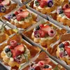 Caixa para Tarte de Ovo com Croissant com Tampa Renda Única Fruta Português 1/2/3/4 Embalagem para Sobremesa Embalagem para Assados