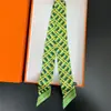 Bufanda de corbata estampada delgada de nuevo estilo para mujer, bufanda larga estrecha de seda estilo coreano para combinar con camisas, accesorio envolvente de moda