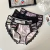Nuevos y Elegantes Calzones de Encaje para Mujer con Bloques de Color, Sexy con Corte Cruzado Hueco y Borde de Encaje de Alta Elasticidad, Tallas Grandes para Mujer
