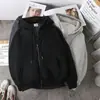 Suéter Estilo Hong Kong Otoño e Invierno Cardigan con Capucha para Hombre Chaqueta de Forro Polar Moda Coreana para Estudiantes Ropa Deportiva Holgada para Clase Ropa de Comercio Exterior