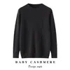 Suéter de Cashmere Puro de Alta Qualidade e Luxo Baicaierong Outono/Inverno 2026 para Homens, Suéter de Tricô Pulôver com Gola Redonda