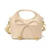 Bolsas Infantiles Transfronterizas, Bolso de Mano de Color Sólido a la Moda Estilo Coreano para Niña Pequeña, Mini Bolso Cesta Lindo Elegante con Lazo