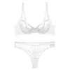 Conjunto de Lingerie Bordado Sexy Transfronteiriço para Mulheres, Conjunto de Sutiã Push-Up Ultra-Fino Redutor para Seios Grandes, Conjunto de Sutiã Confortável e Respirável