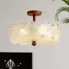 Lámpara de Dormitorio de Lujo Ligero Estilo Crema Concha Perla Lámpara de Habitación Celebridad de Internet Lámpara de Zhongshan Lámpara de Techo Francesa Medieval para Sala de Estar