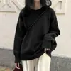 Suéter para Mujer Otoño e Invierno Nuevo Color Sólido Cuello Redondo Suéter de Punto Superior Holgado Combinable con Todo Suéter Abrigo para Mujer Tendencia
