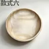 Bandeja redonda de faia para frutas, prato de frutas estilo japonês, prato de madeira espessa para frutas secas, prato para frutas e sushi atacado